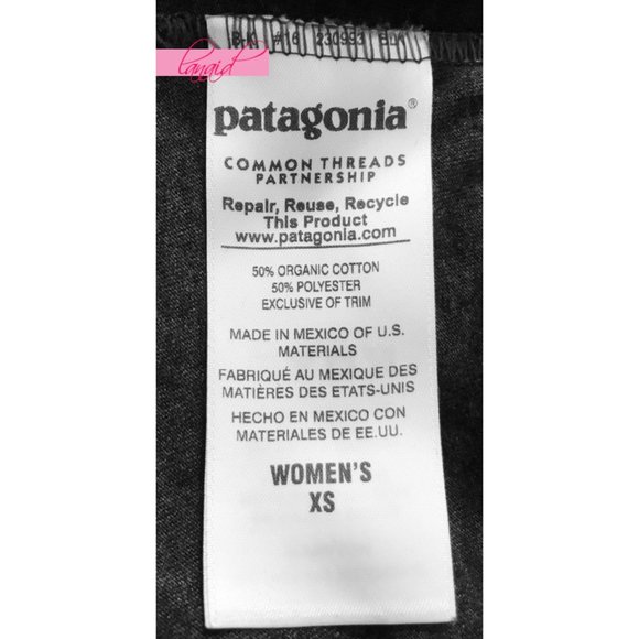 Patagonia Distressed Logo Cotton/Poly T-Shirt Slim Fit V-Neck Ombre Mountains XS - Picture 5 of 6